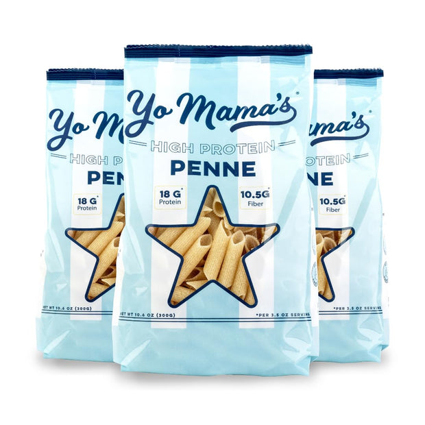 Yo Mama's Foods High Protein High Fiber 3 Variety Pasta (Fusilli, Penne and Elbow) | (3) 10.6 Ounce Bags. | Plant Based, Low Glycemic, and Gluten Free with Clean Ingredients