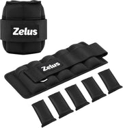 ZELUS 1 Pair Adjustable Ankle Weights, 2 4 6 8 10 lb Modularized Leg Weight Straps for Women Men, Weighted Ankle Weight Set with Removable Sandbags, 1-5 lb per Ankle Strap for Gym Yoga Jogging Walking