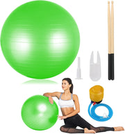 joyibay Cardio Drumming Equipment Set, Fitness Balance Ball with Pump & 3.2oz Cardio Drumming Sticks, Aerobic Exercise Ball for Workouts, Stability, Pilates, Yoga, Pregnancy Gymnastics