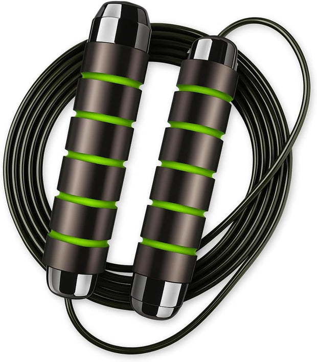 Jump Rope – Speed Jump Rope with Ball Bearings and Adjustable Cable – Jumping Cable for Men, Women, Kids – Ideal for Box, Sports, Cardio, Training – Tangle-Free Jumping and Memory Foam Handle