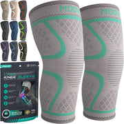 Modvel Compression Knee Brace for Women & Men, 2-Pack Knee Brace for Running Knee Pain, Knee Support Compression Sleeve, Workout Sports Knee Braces for Meniscus Tear, ACL & Arthritis Pain Relief