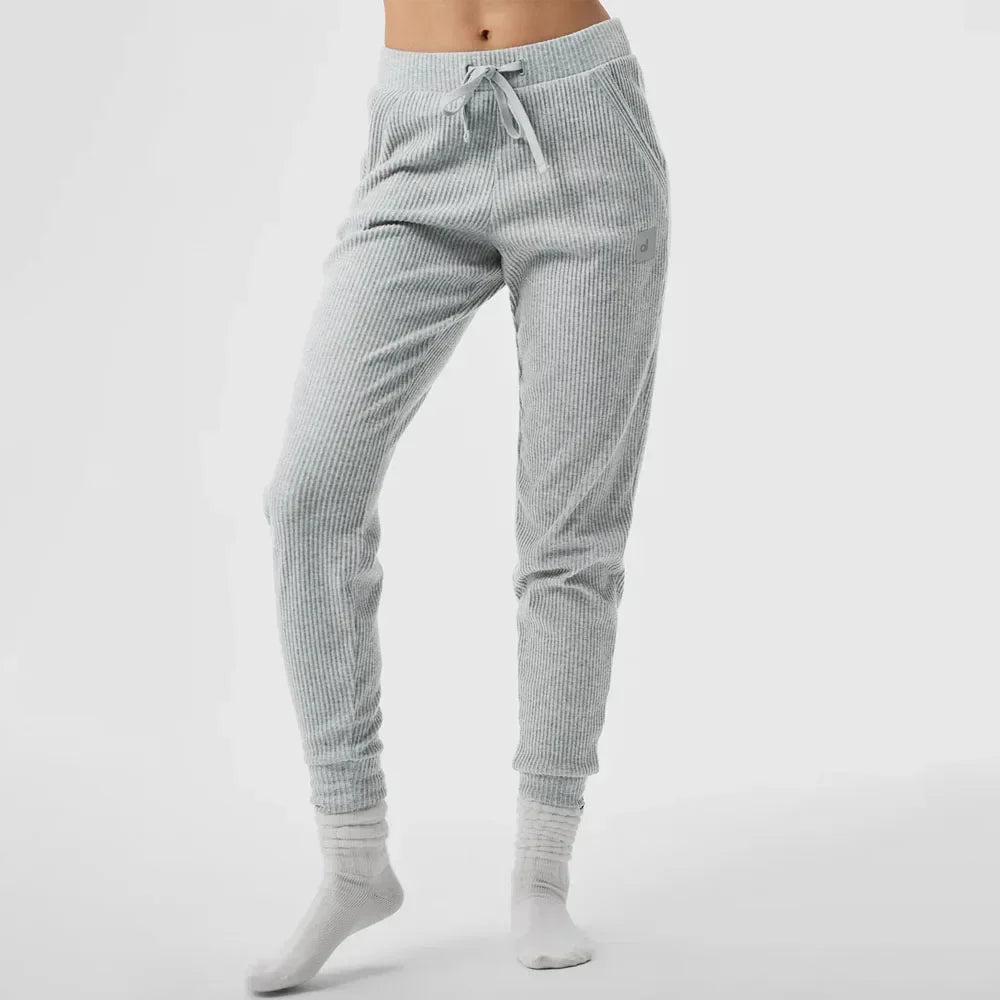 AL Yoga Set Muse Hoodie Jogger Style Loose Comfortable Short Hooded Sweatshirt Women's Sweatpant Threaded Split Fitness Set