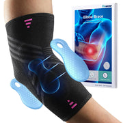 Tennis Elbow Brace for Men Women with 2 Contoured Gel Pads, Breathable Knitted Fabric, Non Slip, Compression Sleeve for Golfer's, Tennis Elbow Pain Relief, 1 Pack, Size M