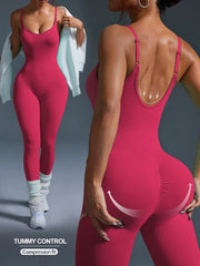 One-piece Seamless Sport Yoga Jumpsuit Sexy Back-u Bodycon Workout Clothes for Women Outfit Fitness Gym Set Sportwear Tracksuit