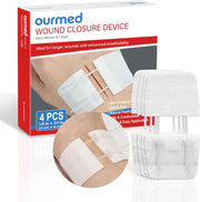 Wound Closure Strips(0.6"x 3.1" - 4 Pcs), Butterfly Bandages for Wound Care, Steri Emergency Laceration Closures Without Stitches for Outdoors Use.