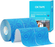 OK TAPE PRO Kinesiology Tape Uncut Roll, Elastic Physical Therapy Athletic Tape for Pain Relief, Muscle Support, Kinetic Tape, Water Resistant, 2in X 16.4ft -Black Gray