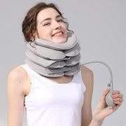 Neck Stretcher with Neck Brace,Cervical Traction Neck Device,Neck Relief Tool,Adjustable Inflatable Cervical Brace,Home Use Neck Decompression New Technology Breathable Fabric Washable&Colorfast(Gray)