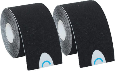 OBTANIM 4 Rolls Waterproof Breathable Kinesiology Tape, Athletic Elastic Kneepad Muscle Pain Relief Knee Taping for Gym Fitness Running Tennis Swimming Football (Black, Skin, Pink, Light Blue)