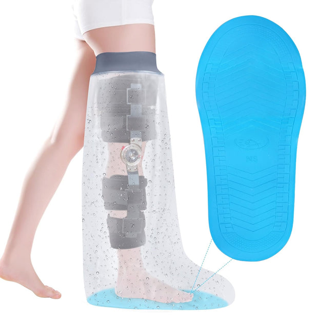 Waterproof Cast Cover for Shower Ankle Wound Protector Bath Adult Watertight Cast Bag Showering for Surgery Foot, Ankle, Burns Reusable (A-Foot)