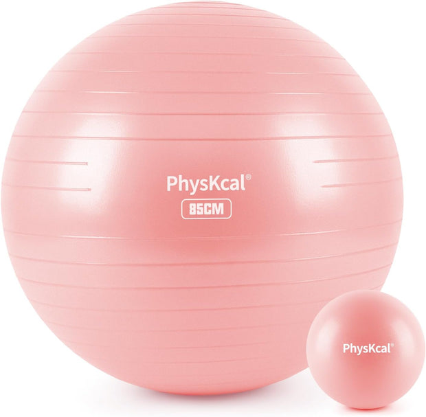 Yoga Ball for Exercise, Pilates Set, 4 Sizes Fitness Ball for Workout, Birthing, Pregnancy, Physical Therapy- Pump Included