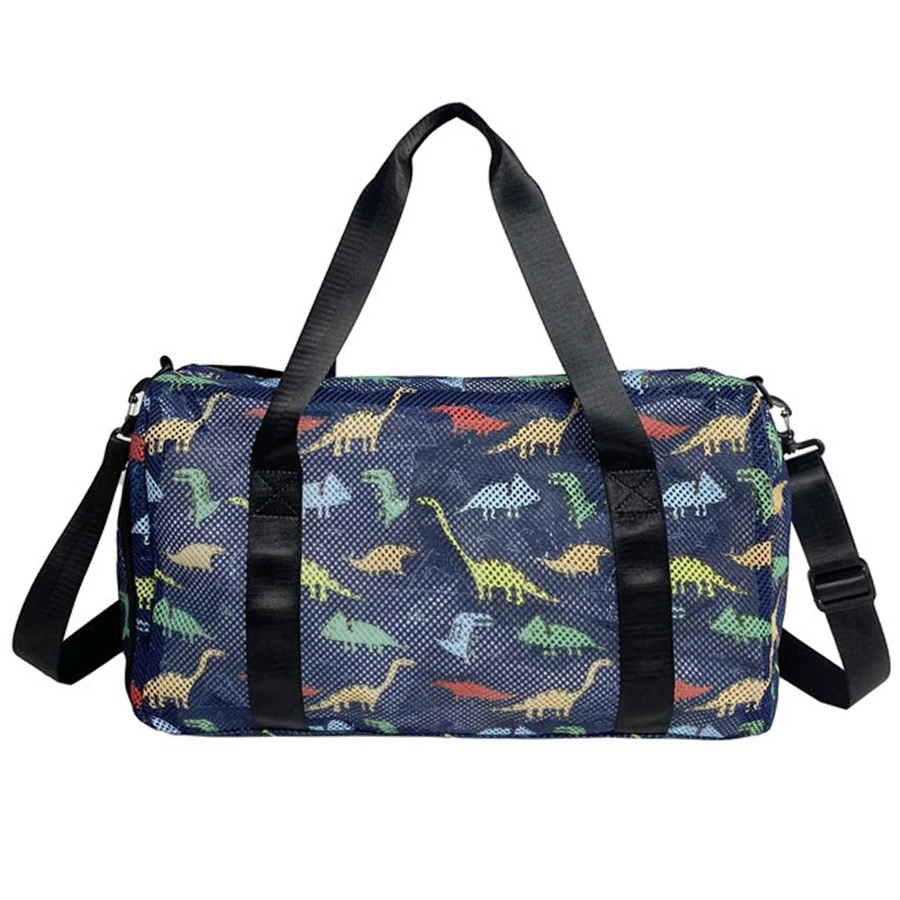 Mesh Travel Duffle Bag Luggage Bag with Shoe Compartment Fitness Messenger Bag Dry Wet Separation Large Capacity for Yoga Sports