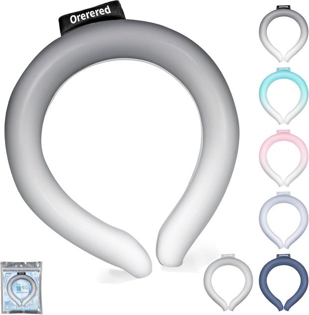 Neck Cooling Tube 70% Gel Increase Ice Ring Neck Cooler Wearable Body Cooling Products for Summer Outdoor Indoor Activities Relief for Hot Flashes(Navy,L)